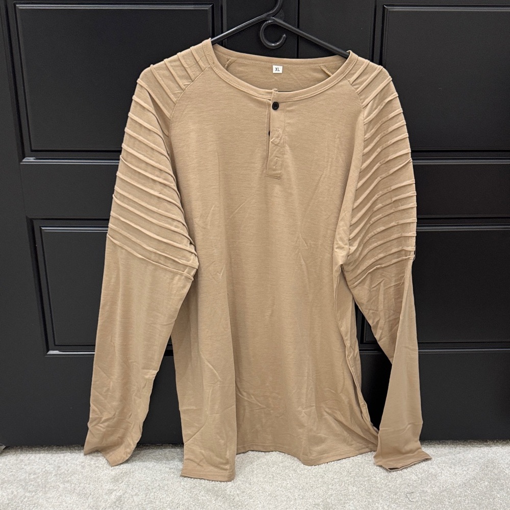 Men's Tan Long Sleeve Shirt